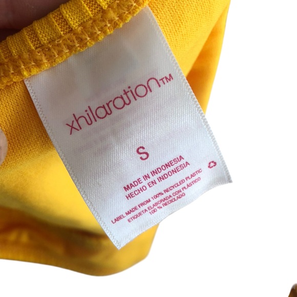 NWOT Xhilaration Golden Yellow 2 Piece Bikini Swimsuit Set w Rib Texture & Tie S - Picture 8 of 11